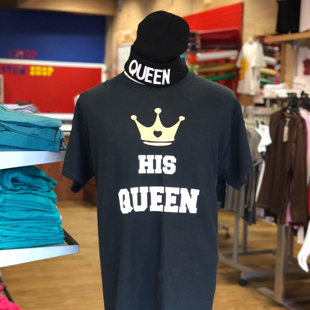 (1/2) Matching T-Shirt and Beanie set His Queen